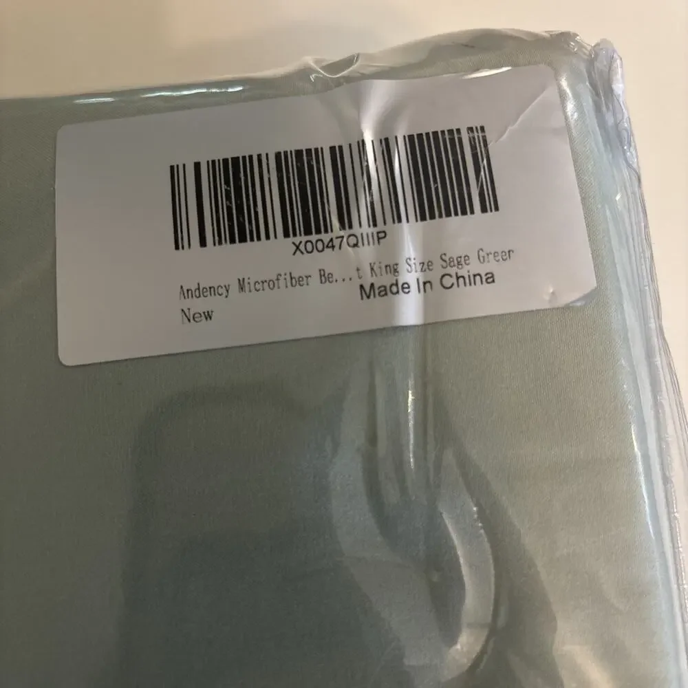 Andency King Size Sheets Set 4 Pieces, Sage Green New In Package